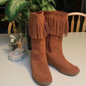 SKCH+3 Fringed Boho Suede Boots